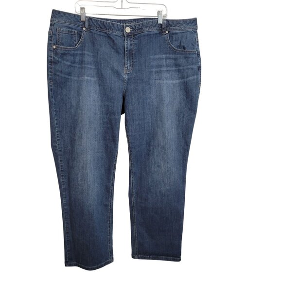 Lane Bryant 24 Jeans Straight Leg Genius Fit Denim Stretch Denim Classic Pockets - Picture 1 of 13